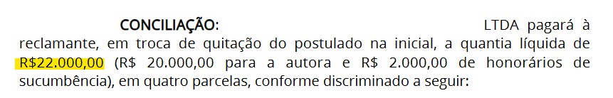 Conciliação R$ 22.000